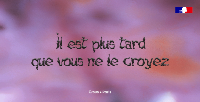 Il est plus tard que vous ne le croyez : votre nouvelle expo à la galerie du Crous 1 BANNIERE EXPO Quentin Fromont