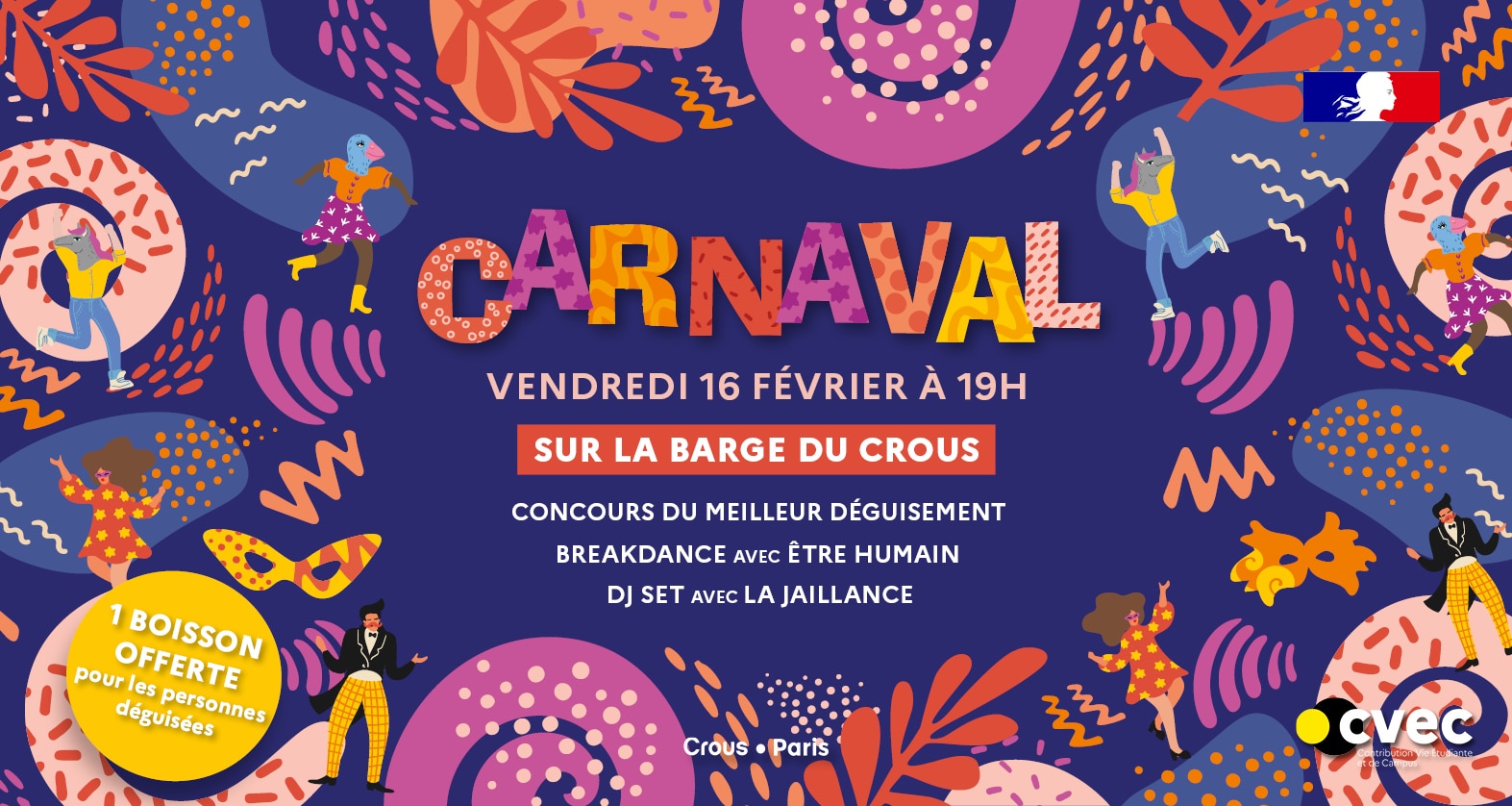 BANNIERE carnaval barge du Crous 2024