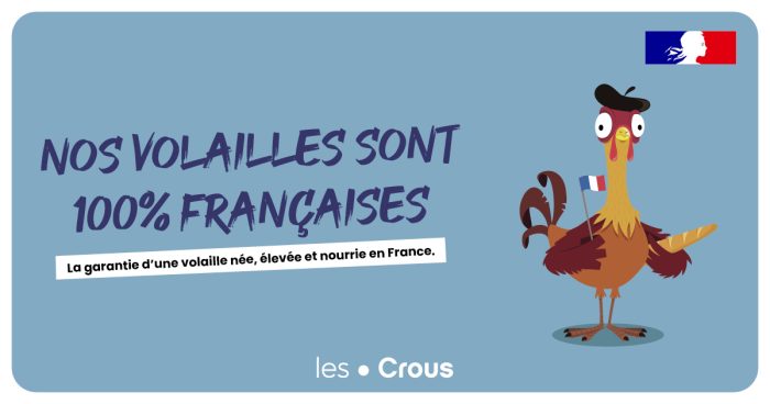 Les Crous s’engagent dans une démarche nutritionnelle et environnementale 1 VOLAILLE 100FR 1200X630