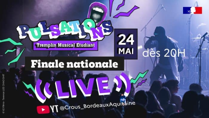 Vivez la finale nationale du concours Pulsations sur Youtube ! 1 BANNIERE EVE SITE CROUS LIVE PULSATIONS