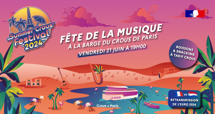 Fête de la musique : concert à la Barge du Crous ! 1 BANNIERE FETE DE LA MUSIQUE EURO Barge du Crous 2024