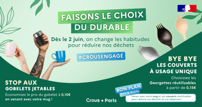 Faisons le choix du durable : Le Crous de Paris renforce son engagement écologique 1 Faisons le choix du durable