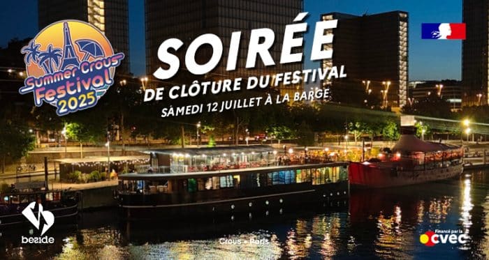 Summer Crous Festival #2 : soirée de clôture avec Beside 1 BANNIERE SUMMER CROUS FEST 2025 soiree de cloture