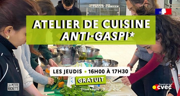 Atelier de cuisine anti-gaspi avec La Petite Rockette au Campus Nation 1 BANNIERE Atelier cuisine antigaspi Petite Rockette v1