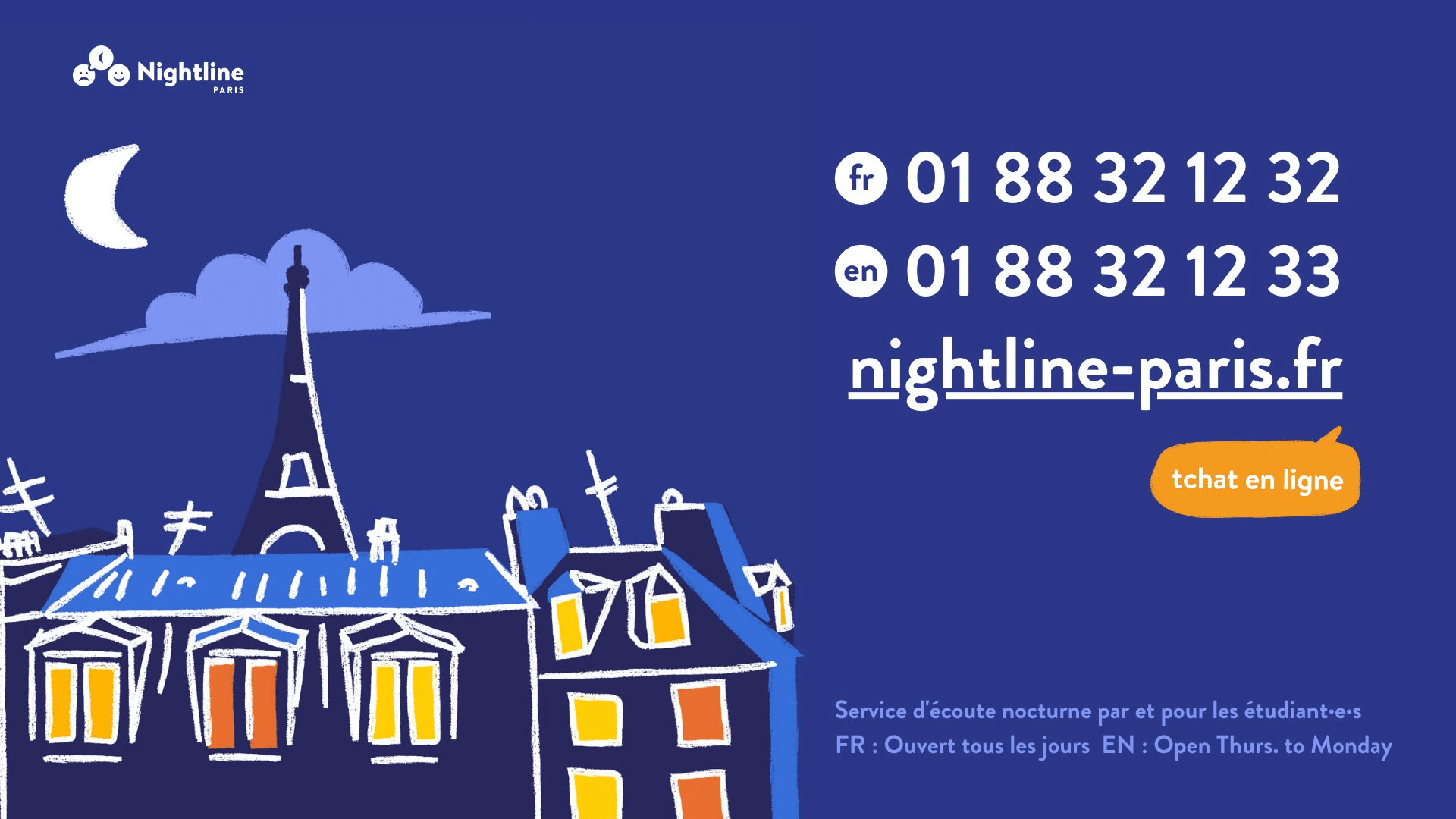 banniere tel Nightline Paris
