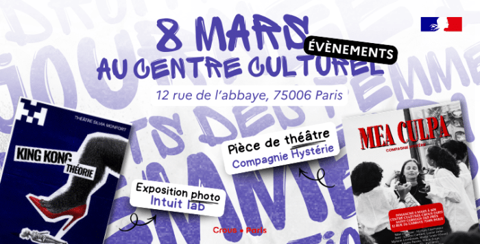 Théâtre et expo au centre culturel : journée internationale des droits des femmes 1 BANNIERE CENTRE CULTUREL 8 mars