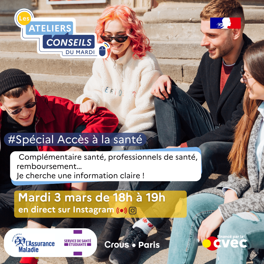 Atelier Conseils du mardi 3 mars : Accès à la santé 2 INSTA ALTELIER CONSEIL special Acces a la sante carre 1