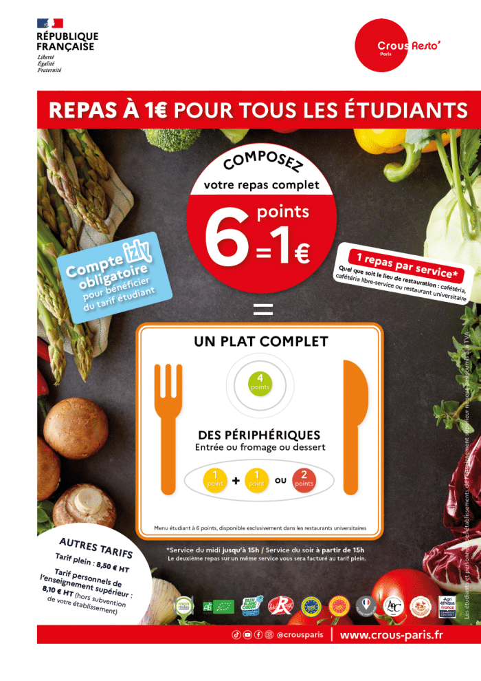 AFFICHE A3 menu a 6 points 2026 bd