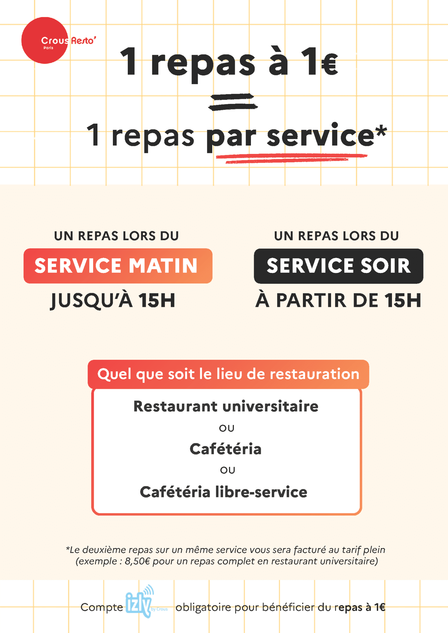 AFFICHE A6 Horaires service restau 1E scaled