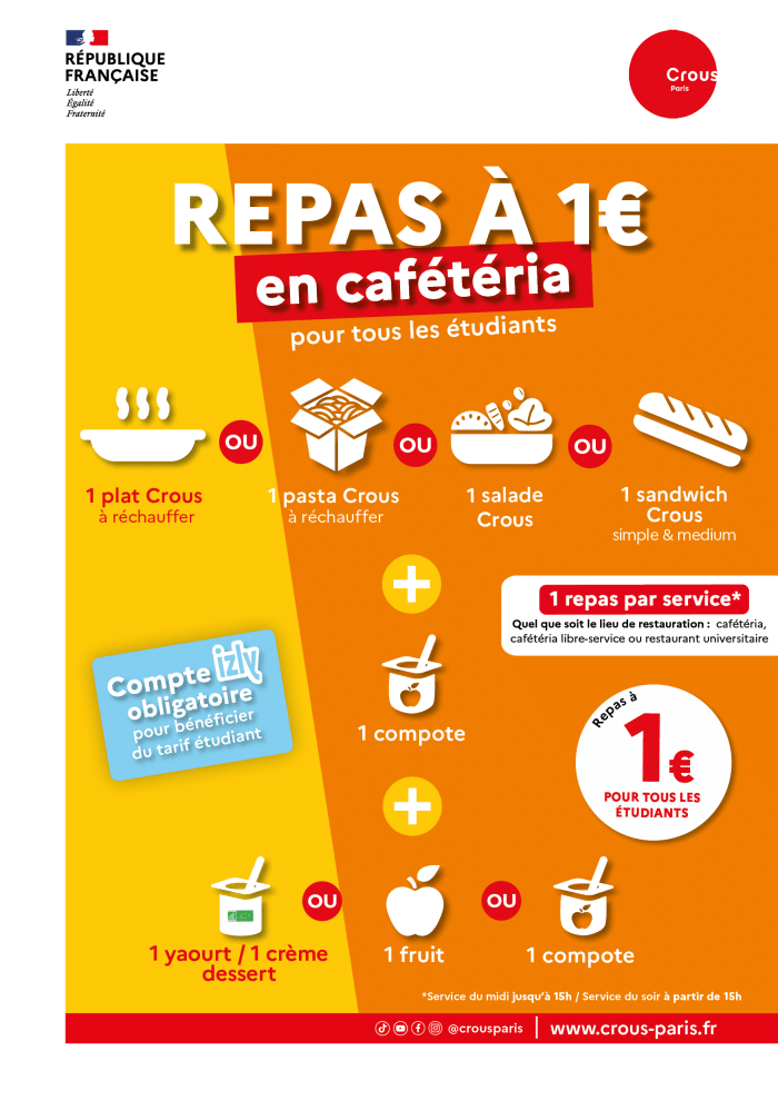 AFFICHE Repas a 1euros pour tous cafet 2026 MAJ
