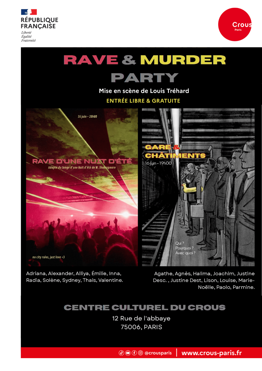 AFFICHE Mise en scene de Louis Trehard