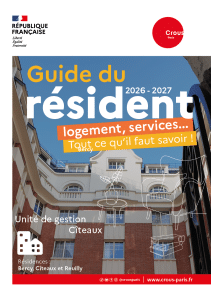 Couv GUIDE DU RESIDENT 2026 Citeaux