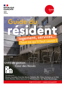 Couv GUIDE DU RESIDENT 2026 Cour des Noues