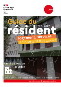 Couv GUIDE DU RESIDENT 2026 Jourdan
