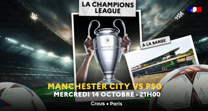 Diffusion barge Manchester city PSG